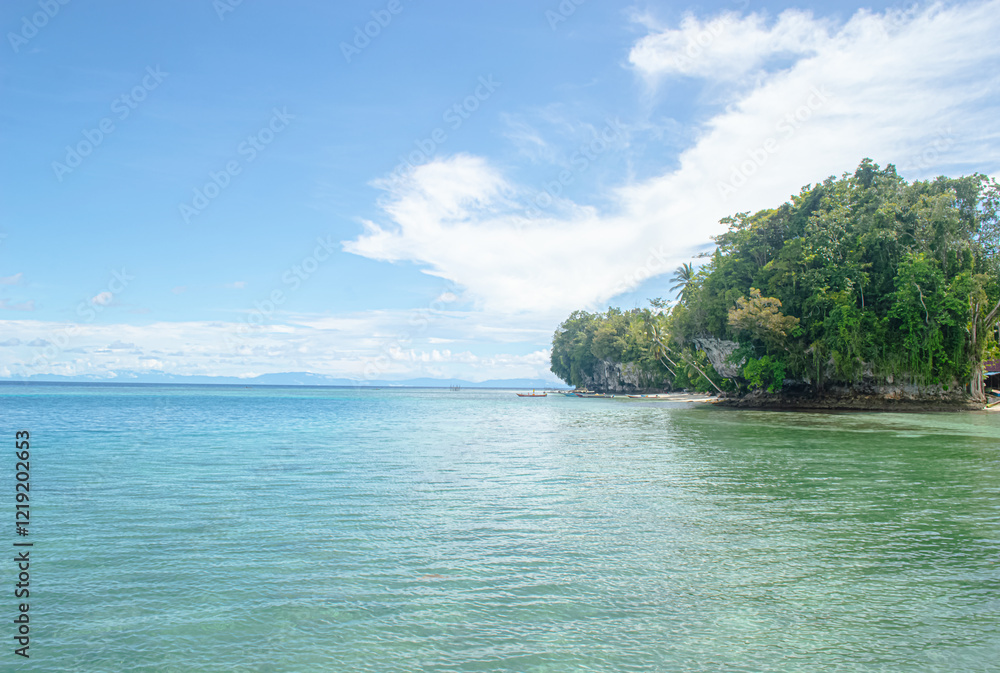 Obraz premium Beautiful beach with high rock cliffs