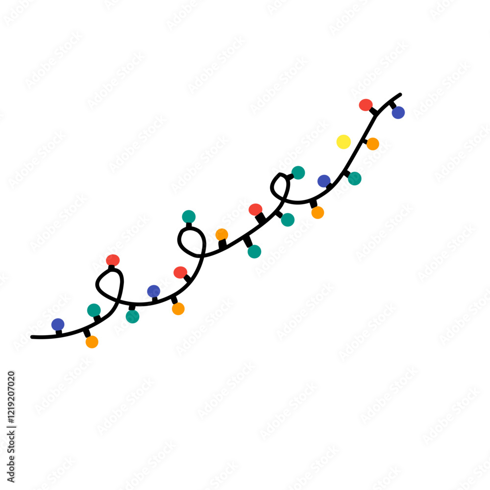 Garland Christmas lights icon Garland Christmas lights icon