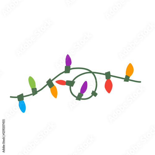 Garland Christmas lights icon
