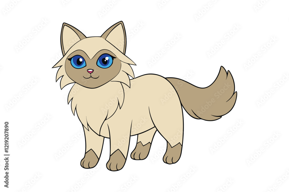 Naklejka premium Cute animal Vector art in Illustration on a White Background