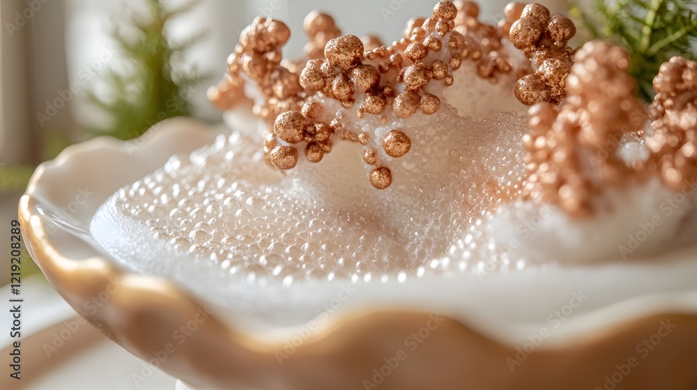 Closeup of Bubbly Foam with Copper Accents Closeup of Bubbly Foam with Copper Accents