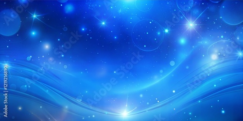 Deep blue abstract background with sparkling stars, creating a serene and cosmic feel, digital art