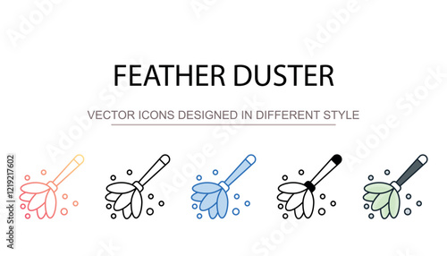 Feather Duster icon design with white background stock illustration