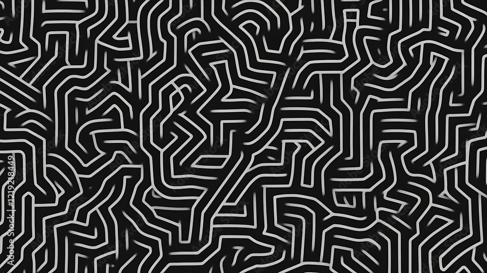 Abstract Zigzag Maze Pattern with Intricate Pathways in a Monochrome Design Ideal for Creative Projects and Backgrounds Abstract Zigzag Maze Pattern with Intricate Pathways in a Monochrome Design Ideal for Creative Projects and Backgrounds