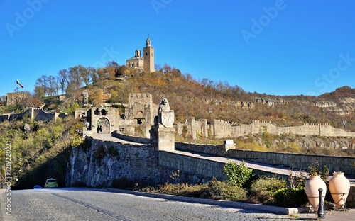 Tsarevets Fortress in a beautiful autumn day, Veliko Tarnovo, Bulgaria

