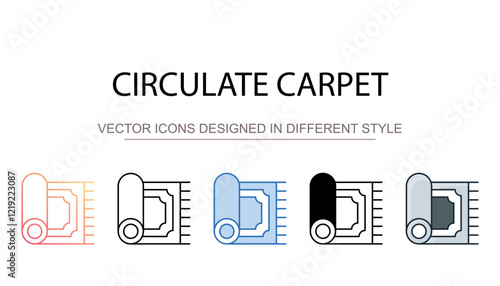 Circulate Carpet icon design with white background stock illustration
