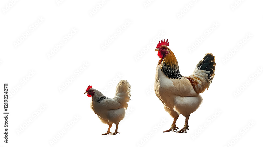 Fototapeta premium Village chicken on transparent background