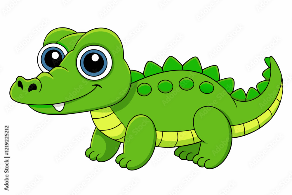 Fototapeta premium Cute Crocodile Vector art in Illustration on a White Background
