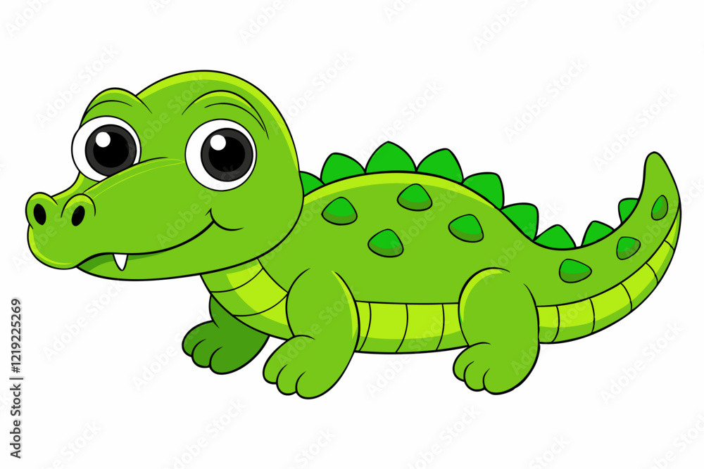 Fototapeta premium Cute Crocodile Vector art in Illustration on a White Background