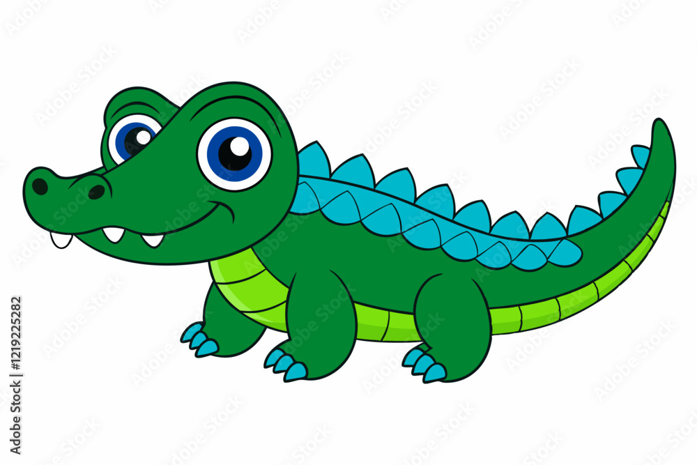 Obraz premium Cute Crocodile Vector art in Illustration on a White Background