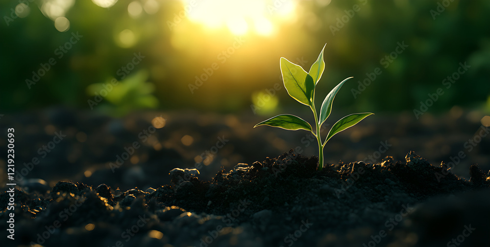 sprout growing in the ground sprout growing in the ground