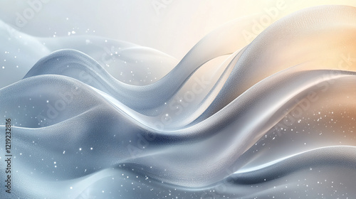 Silver Waves with Sparkling Light and Soft Textures