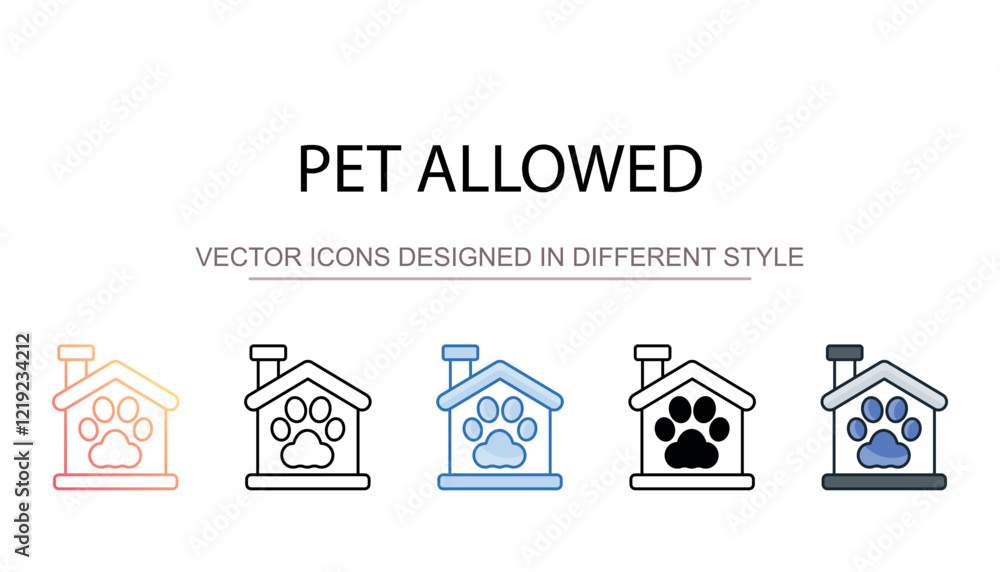 Pet Allowed icon design with white background stock illustration Pet Allowed icon design with white background stock illustration