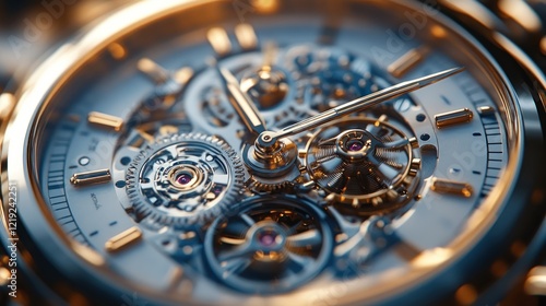 Wallpaper Mural Close-up of a Luxurious Mechanical Watch's Intricate Inner Workings Torontodigital.ca