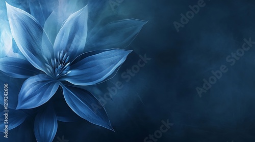 Serene Blue Flower In A Smoky Haze