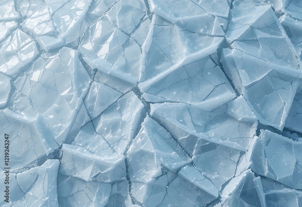 Obraz premium Shattered Ice Crystals A Frozen Winter Landscape