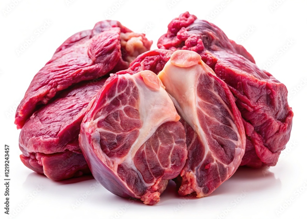 Obraz premium Fresh Raw Goat Lungs, Isolated on White Background - High-Resolution Stock Photo