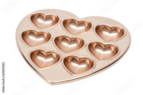 Heart-shaped mold for chocolates isolated with transparent background photo