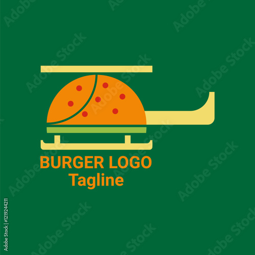 Creative dual meaning burger logo combine with helicopter vector. good and perfect for your next business