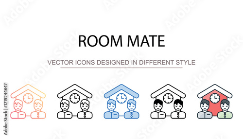 Room Mate icon design with white background stock illustration