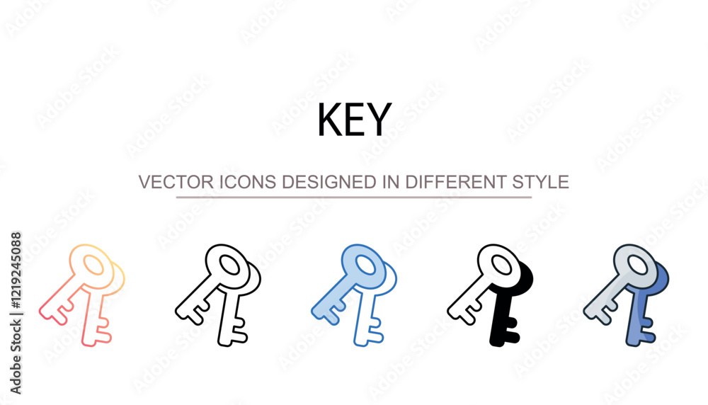 Key icon design with white background stock illustration Key icon design with white background stock illustration
