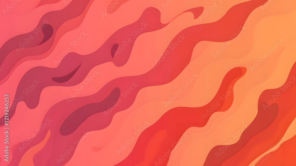 Abstract Red Orange Wave Background, Fluid Dynamic Design, Coral Swirls, Gradient Texture Abstract Red Orange Wave Background, Fluid Dynamic Design, Coral Swirls, Gradient Texture