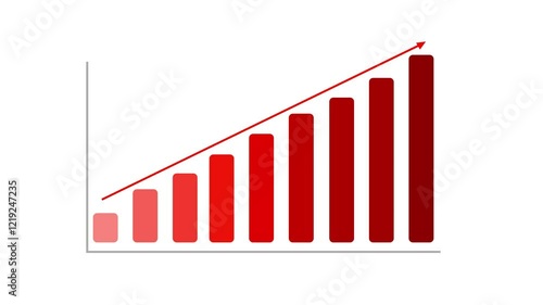 Business growth chart concept. Arrow increasing graph icon animation.