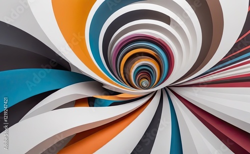 Wallpaper Mural A mesmerizing abstract artwork depicting a swirling, organic form with a fiery core, emitting light and energy against a dark, cosmic backdrop. Torontodigital.ca