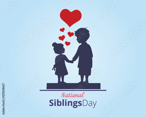 Siblings Day. Siblings love template for banner, card, poster, background.