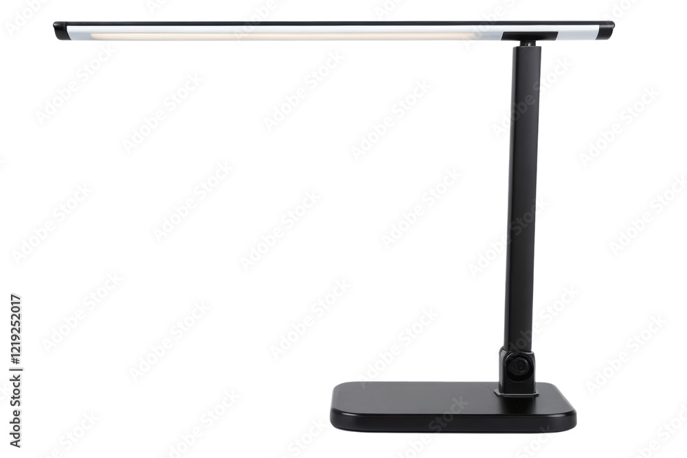 Sleek black LED desk lamp isolated with transparent background Sleek black LED desk lamp isolated with transparent background