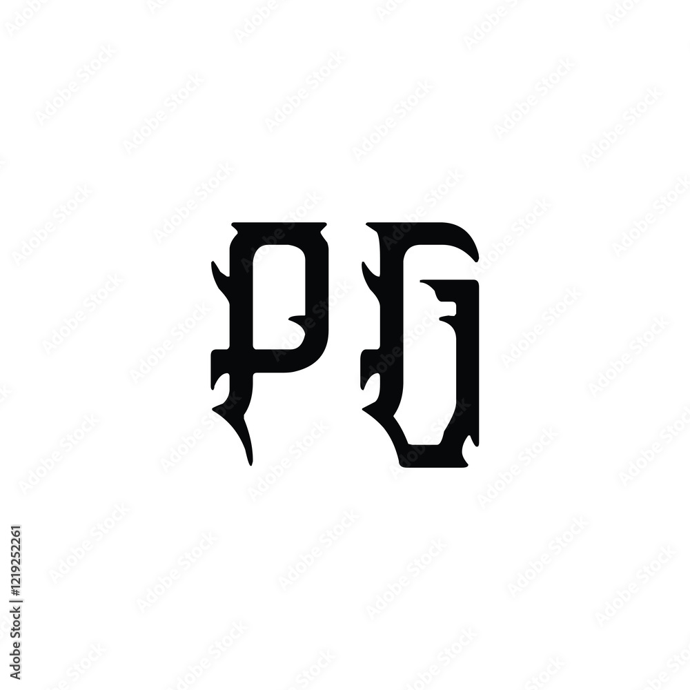 PG monogram logo design letter text name symbol monochrome logotype alphabet character simple logo