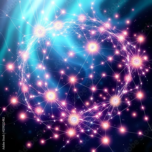 Wallpaper Mural Bioluminescent Art Nouveau Cybernetic Network - Northern Lights Inspired Torontodigital.ca