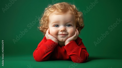 Cheerful Caucasian baby in ...