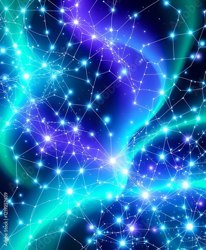 Wallpaper Mural Circuit Glow: Bioluminescent Cybernetic Nodes - Art Nouveau Style Torontodigital.ca