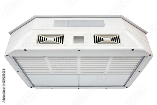 White ceiling mounted air conditioning unit isolated with transparent background photo