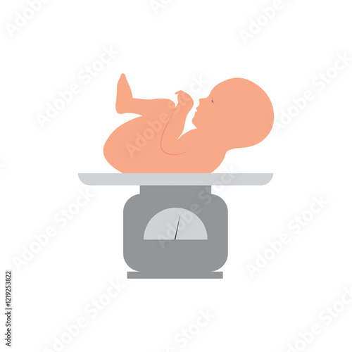 Newborn Baby Weight Vector illustration in flat style. Pediatrics symbol in EPS file.