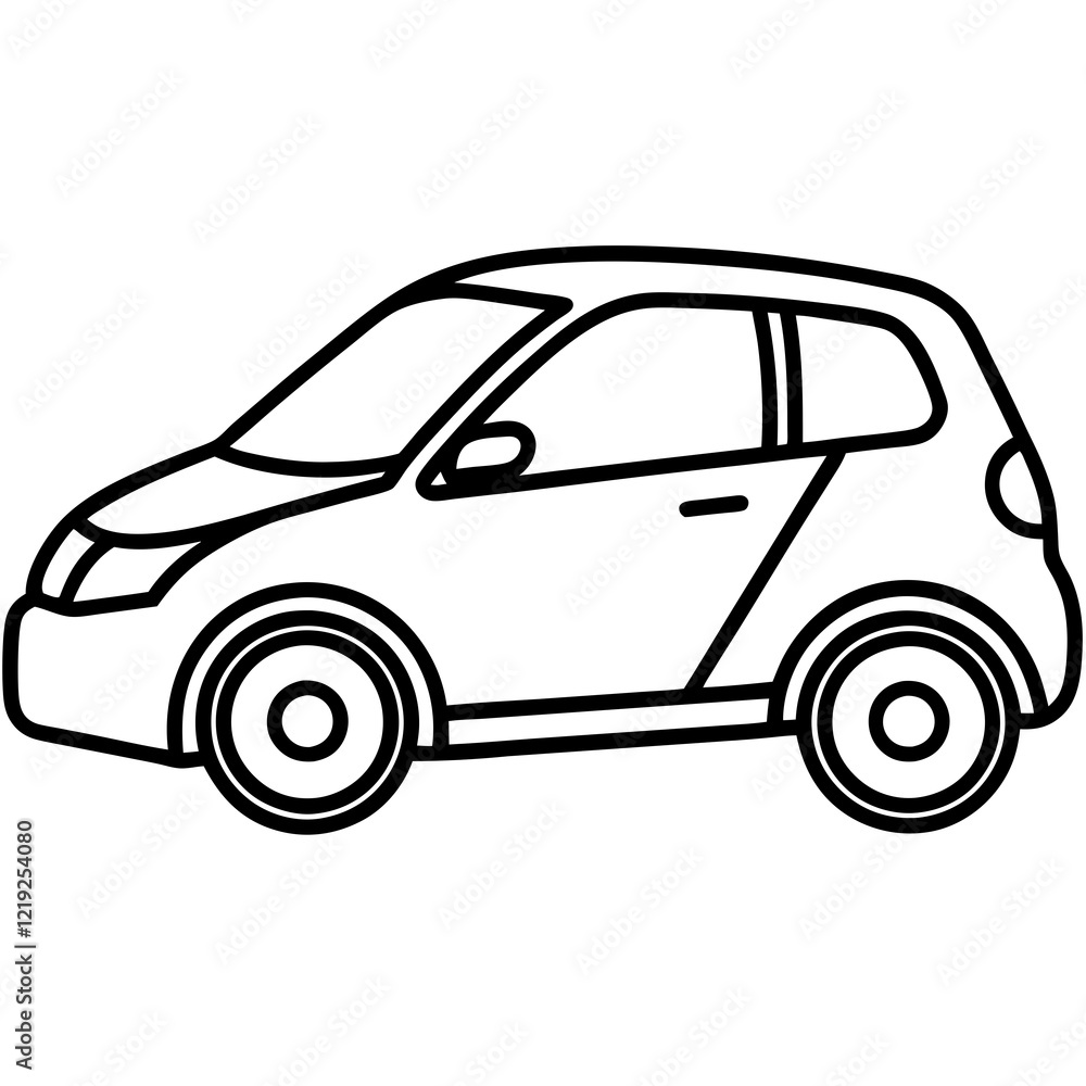 Fototapeta premium Sleek EV Line Art Vector Concept