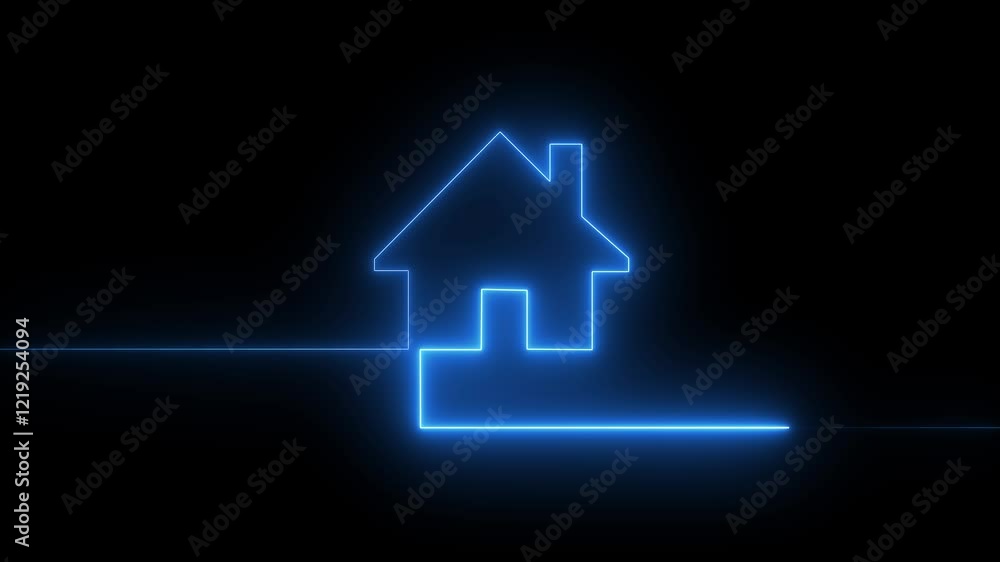 Abstract neon home icon. House icon glowing neon effects.building sign.neon line bank icon. Abstract neon home icon. House icon glowing neon effects.building sign.neon line bank icon.