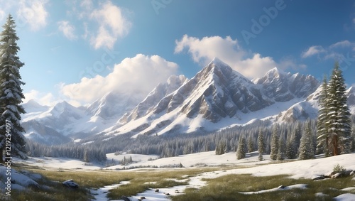 Wallpaper Mural Snowy mountains  Torontodigital.ca