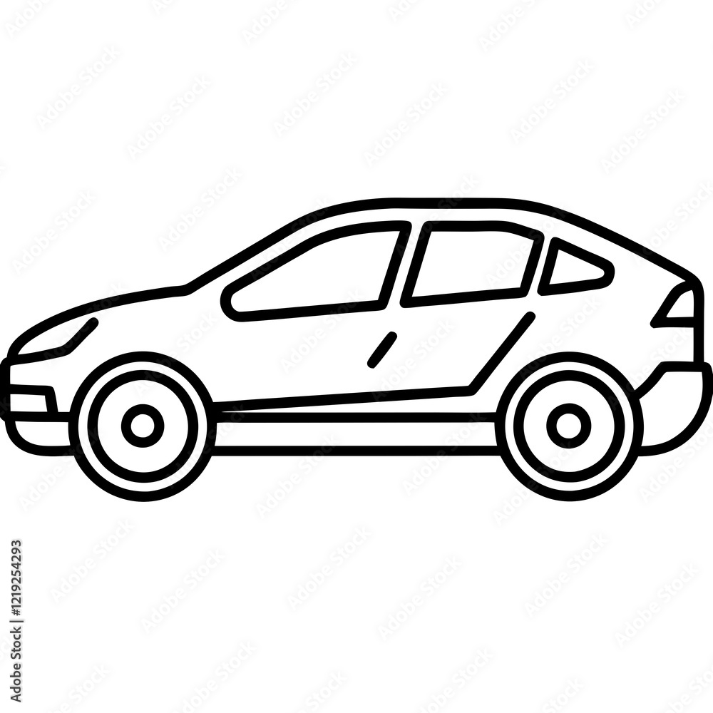 Sleek EV Line Art Vector Concept Sleek EV Line Art Vector Concept