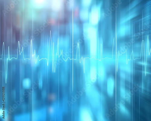 Abstract Medical Heartbeat EKG Waveform Background photo