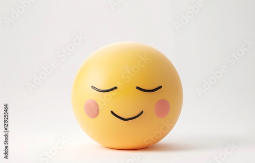 Wallpaper Mural A cute, happy emoticon with closed eyes and rosy cheeks.  A cheerful and playful 3D render. Torontodigital.ca