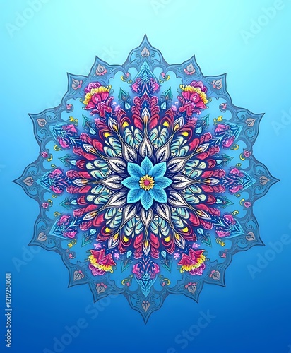 Vibrant Mandala Lotus Flower Abstract Wallpaper