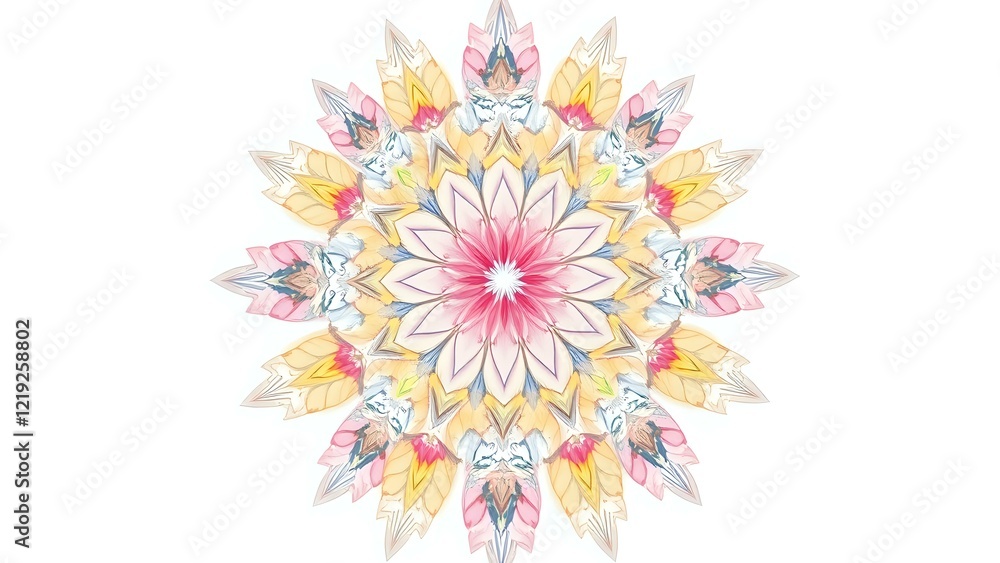 Fototapeta premium Vibrant Mandala Art Design with Floral Patterns