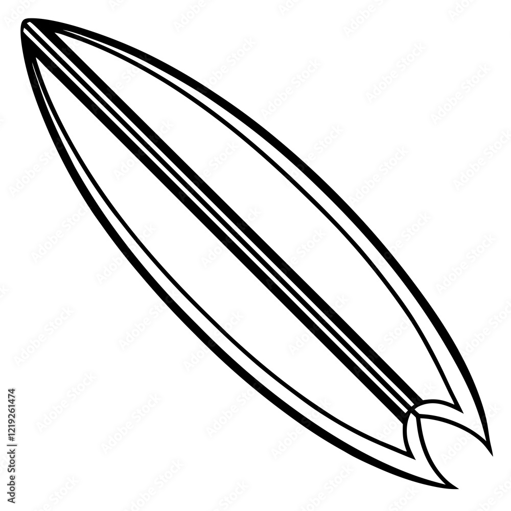 Stylish Surfboard Outline Vector Stylish Surfboard Outline Vector