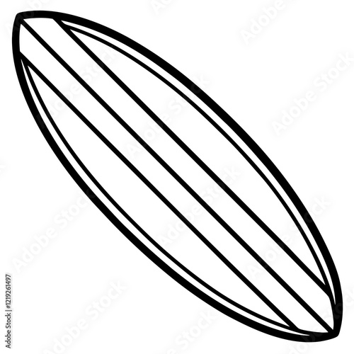 Stylish Surfboard Outline Vector