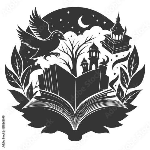 A graphic depictions of literary themes High Quality Editable Vector Design and illustration