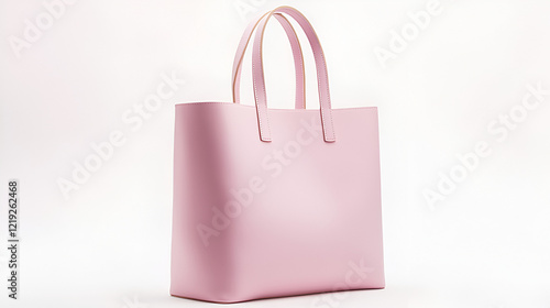 Pastel pink tote bag on a white background. Perfect for shopping or everyday use.