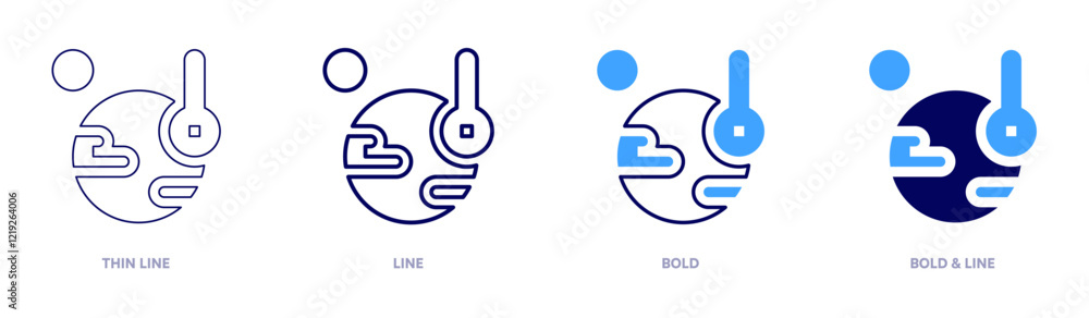 Global warming research papers icon in 4 different styles. Thin Line, Line, Bold, and Bold Line. Duotone style. Editable stroke Global warming research papers icon in 4 different styles. Thin Line, Line, Bold, and Bold Line. Duotone style. Editable stroke