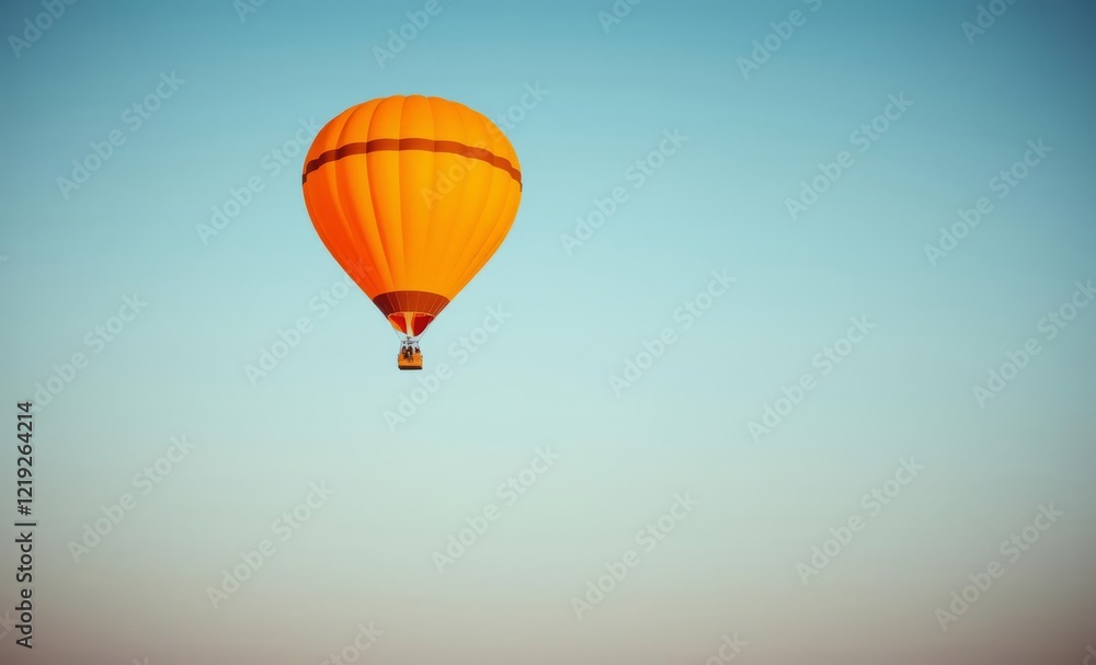 Fototapeta premium Beautiful orange air balloon on the sky balloon background balloon background party holiday celebration decoration